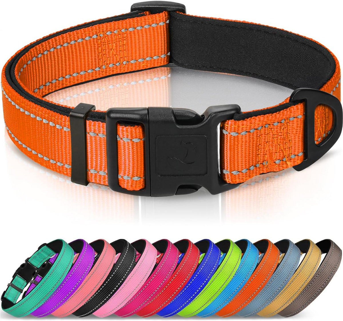 Soft Padded Reflective Dog Collar - Comfortable & Adjustable