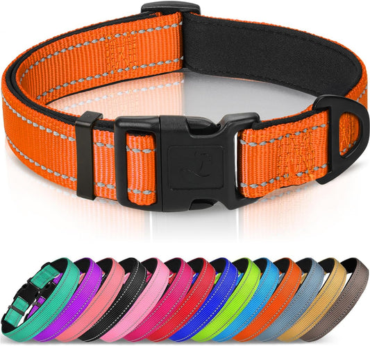 Soft Padded Reflective Dog Collar - Comfortable & Adjustable