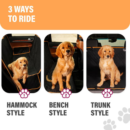 Waterproof Dog Car Seat Cover for Back Seat, Nonslip Hammock Protector