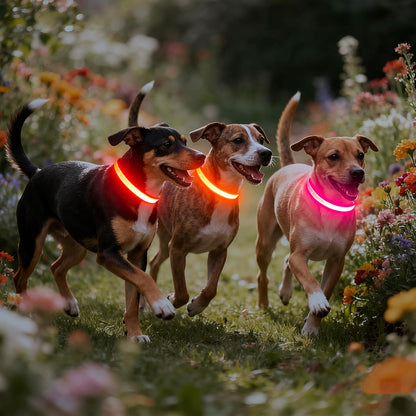 LED Dog Collar, Light up Rechargeable Safety Collar