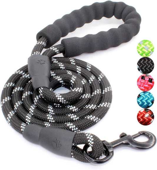Reflective Dog Leash with Padded Handle - Heavy Duty, Night Safety