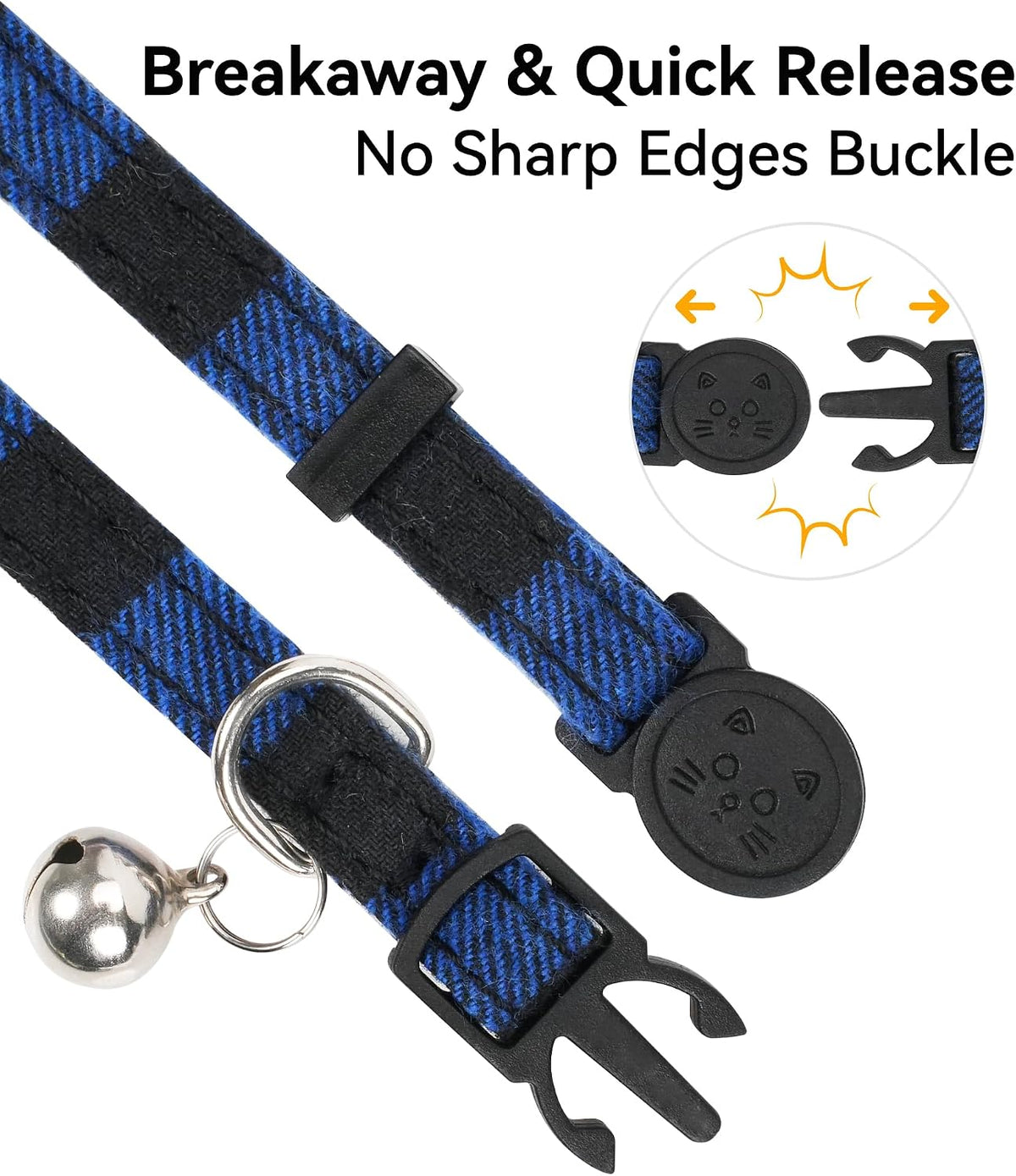 Cat Collar with Bell and Bow Tie - Breakaway Safety Kitten Collar