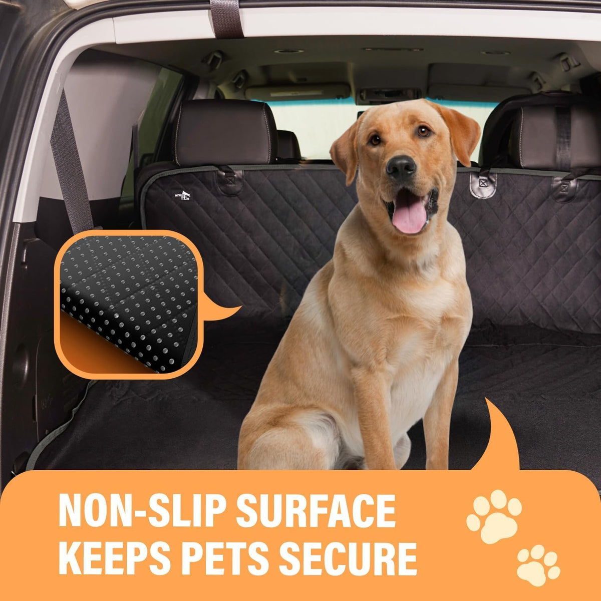 Waterproof Dog Car Seat Cover for Back Seat, Nonslip Hammock Protector