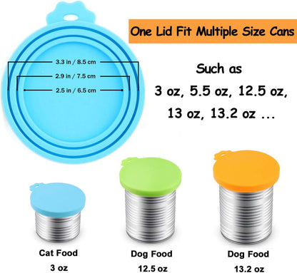 Silicone Pet Food Can Covers - Universal Fit, 3 Pack