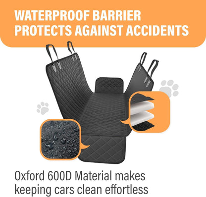 Waterproof Dog Car Seat Cover for Back Seat, Nonslip Hammock Protector