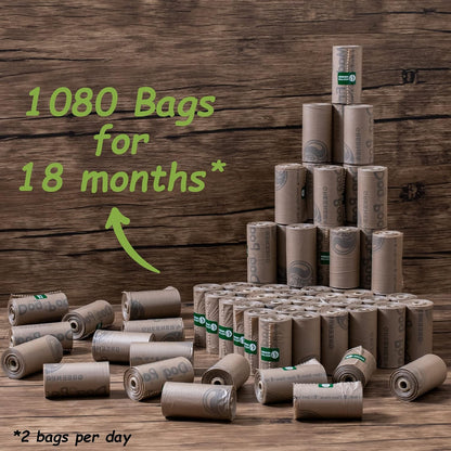 Extra Thick Leak-Proof Dog Poop Bags - 1080 Count