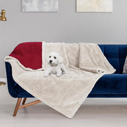 Waterproof Pet Blanket, Reversible Throw for Dogs and Cats