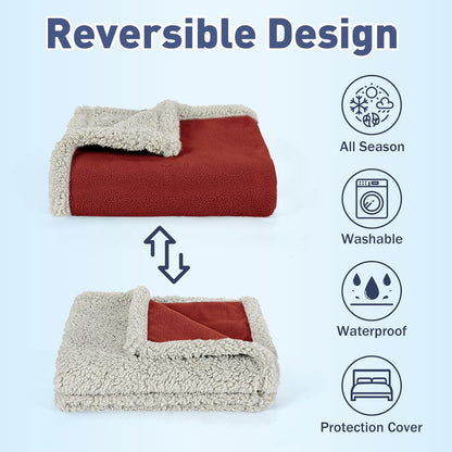 Waterproof Pet Blanket, Reversible Throw for Dogs and Cats