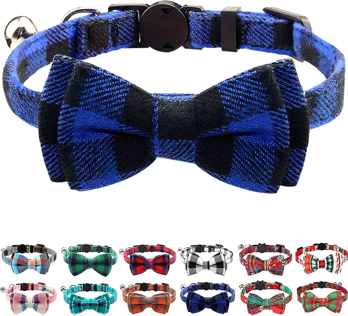 Cat Collar with Bell and Bow Tie - Breakaway Safety Kitten Collar